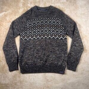 Scotch & Soda Mens XXL Fair Isle Marled Knit Mohair Blend Sweater Gray Brown‎